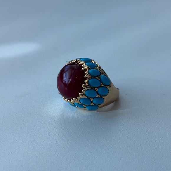 statement  Crystal  Turquoise ring - Picture 3 of 12